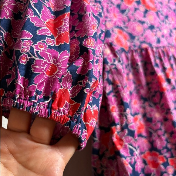 Sundry for Evereve Wear Anywear Poplin Cotton Tiered Mini Dress with Pockets. - Picture 4 of 12